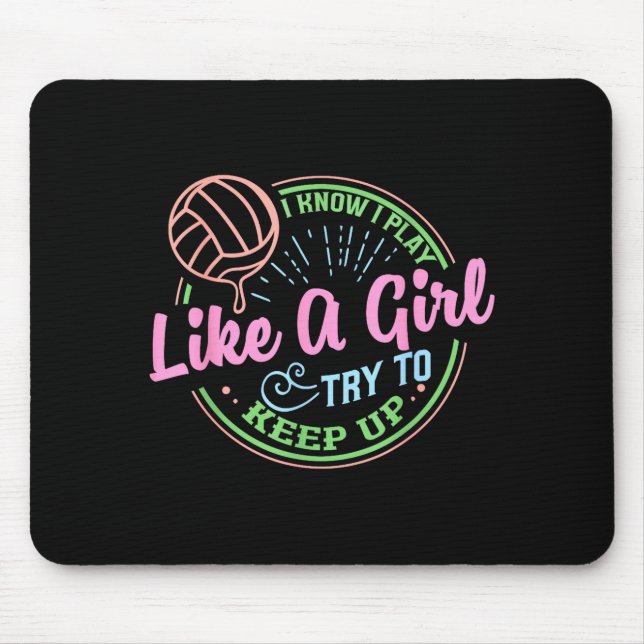 Pastel Volleyball Quote Design For Confident Athle Mouse Mat (Front)