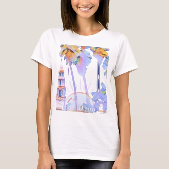 Pastel / Water Colours  San Diego T-Shirt (Front)