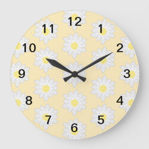 Pastel Water Lilies. Large Clock