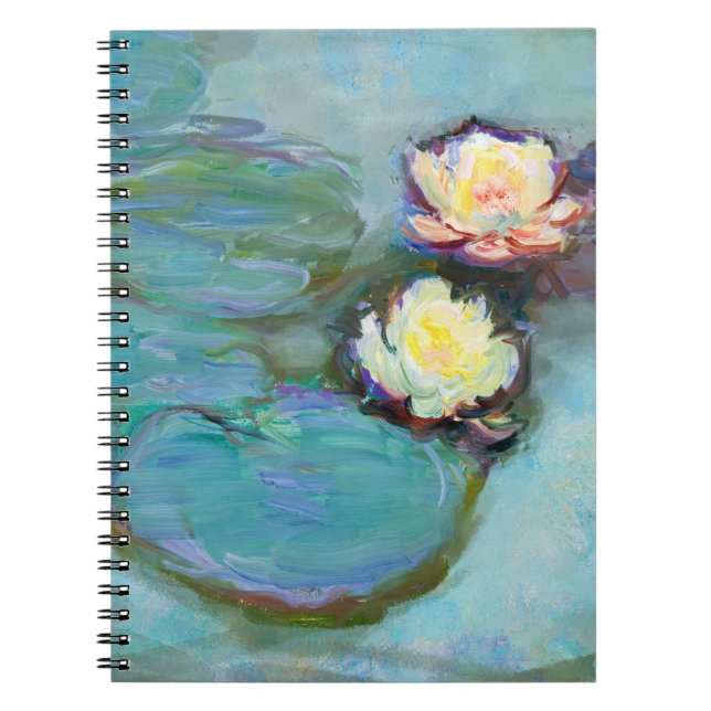 Pastel Water Lilies Tranquil Pond Notebook (Front)