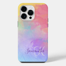 Pastel Watercolor Abstract & Monogram