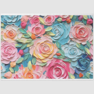 Pastel Watercolor Abstract Roses Decoupage Tissue Paper
