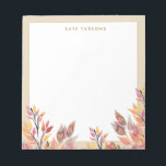 Pastel Watercolor Autumn Foliage Notepad<br><div class="desc">Delicate floral pattern background..  For additional matching marketing materials,  custom design or
logo enquiry,  please contact me at maurareed.designs@gmail.com and I will reply within 24 hours.
For shipping,  card stock enquires and pricing contact Zazzle directly.</div>
