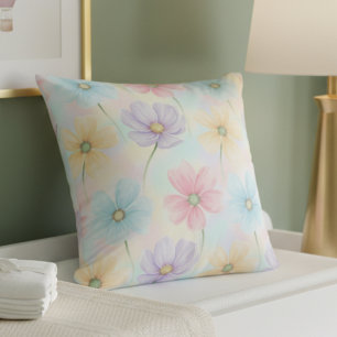 Pastel Watercolor Bloom Cushion