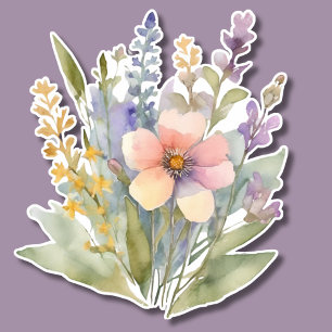 Pastel Watercolor Bohemian Bouquet Waterproof 