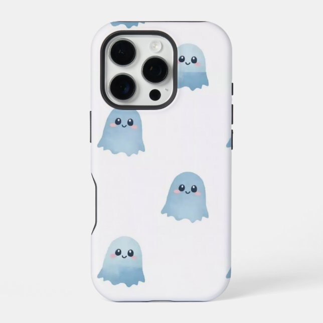 Pastel Watercolor Boo Ghost iPhone Case (Back)