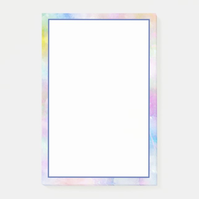 Pastel Watercolor Border Post-it Notes (Front)