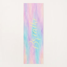 Pastel Watercolor “Breathe” Yoga Mat