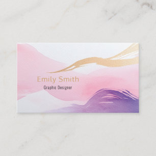 Pastel Watercolor Business Card Design 