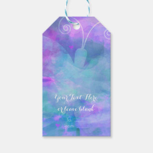 Pastel Watercolor Butterfly Custom Party Favour Gift Tags
