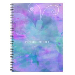Pastel Watercolor Butterfly Personalised Custom Notebook