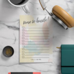 Pastel Watercolor Camo - Checkbox To Do List Post-it Notes<br><div class="desc">Personalised notes with a camo inspired pattern with watercolor smudges in pink,  coral,  yellow,  and green and a practical to do list. The post-its' to do list has checkboxes to easily see which tasks or chores you've completed. Customise by adding your name. Time to hustle!</div>