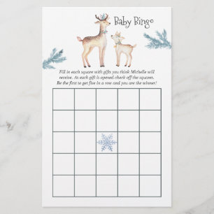 Pastel Watercolor Christmas Baby Shower Bingo