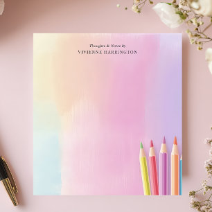 Pastel Watercolor Coloured Pencils Personalised Notepad