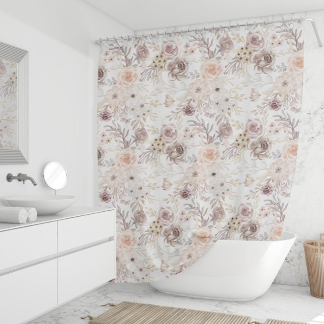 Pastel Watercolor Colourful Roses Shower Curtain (Creator Uploaded)
