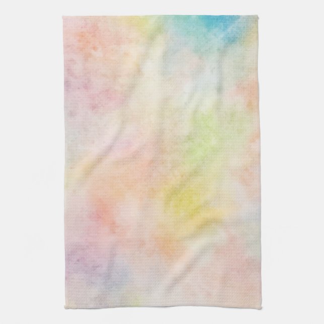 Pastel Watercolor design Kitchen Towel (Vertical)