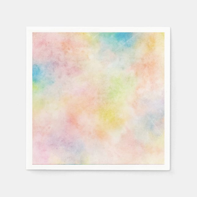 Pastel Watercolor design paper napkin (Front)