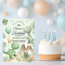 Pastel Watercolor Dino Party Birthday