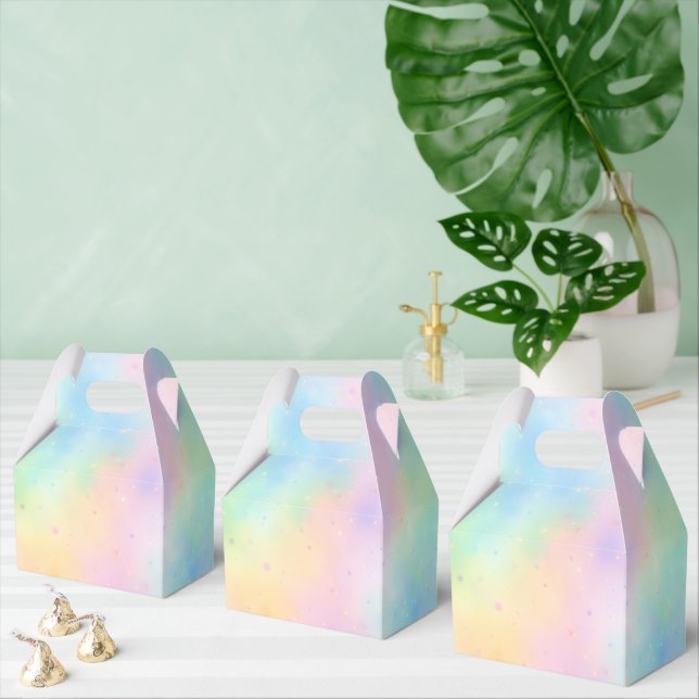 Pastel Watercolor Dream – Soft Rainbow Gradient  Favour Box (Multiple)