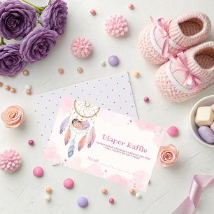 Pastel Watercolor Dreamcatcher Baby Shower Enclosure Card