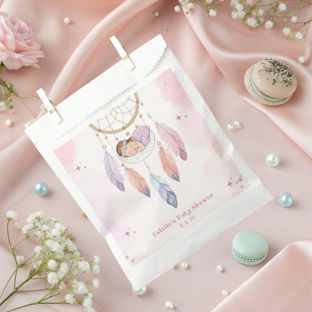 Pastel watercolor dreamcatcher baby shower favour bags (Creator Uploaded)