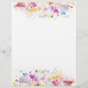 Pastel Watercolor Floral Custom Letterhead