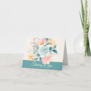 Pastel watercolor floral customisable note card