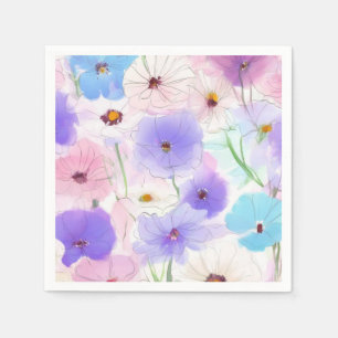 Pastel Watercolor Floral Napkin