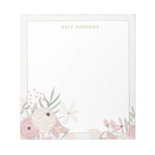 Pastel Watercolor Floral Notepad