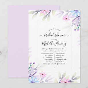 Pastel Watercolor Floral Virtual Shower Invitation