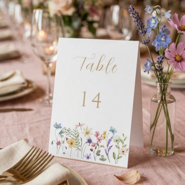 Pastel Watercolor Floral Wedding Table Number (Creator Uploaded)