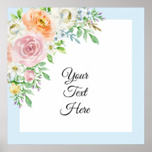 Pastel Watercolor Floral with Customisable Name