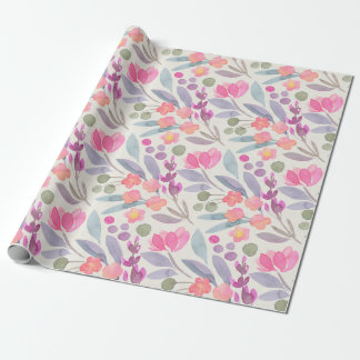 Pastel Watercolor Floral Wrapping Paper