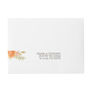 Pastel Watercolor Florals Wraparound Address Label