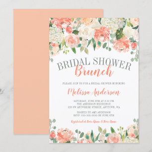 Pastel Watercolor Flower Brunch Bridal Shower Invitation