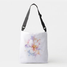 Pastel Watercolor Flower with Gold Accents Art