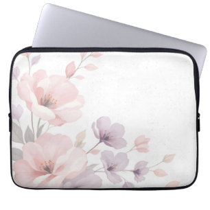 Pastel Watercolor Flowers Laptop Sleeve