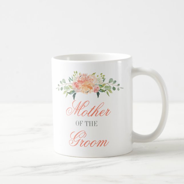 Pastel Watercolor Flowers Mother of the Groom Coffee Mug (Right)