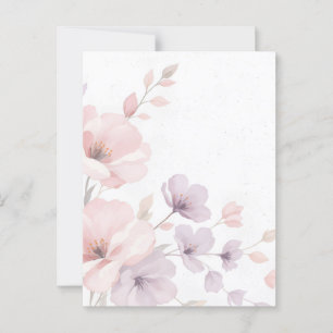 Pastel Watercolor Flowers Postcard