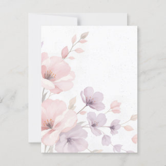 Pastel Watercolor Flowers Postcard