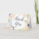 Pastel Watercolor Flowers Thank You Card<br><div class="desc">Whimsical and romantic thank you card featuring watercolor pastel flowers - perfect for spring and garden events. Matching items are available in my store.</div>