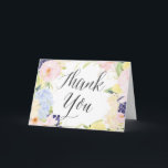 Pastel Watercolor Flowers Thank You Card<br><div class="desc">Whimsical and romantic thank you card featuring watercolor pastel flowers - perfect for spring and garden events. Matching items are available in my store.</div>