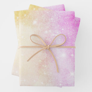 Pastel Watercolor & Galaxy Nebula Abstract Pattern Wrapping Paper Sheet