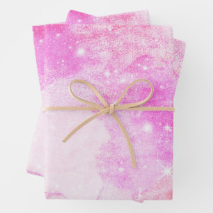 Pastel Watercolor & Galaxy Nebula Abstract Pattern Wrapping Paper Sheet
