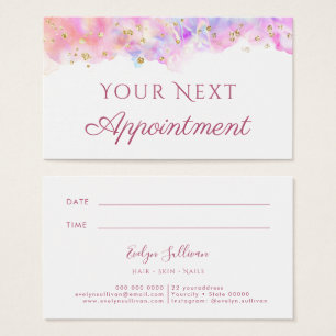 pastel watercolor glitter Appointment Card