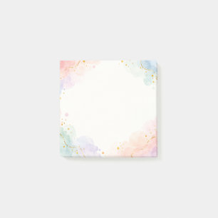 Pastel Watercolor Gold Fleck Stationery Post-it Notes
