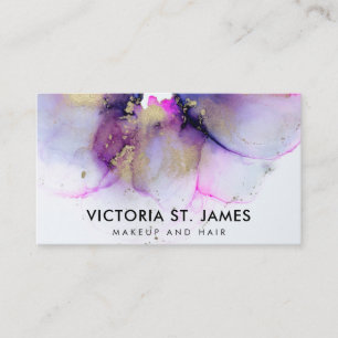 Pastel Watercolor Gold Flecks  Business Card