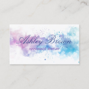Pastel Watercolor Handmade Jewellery Business Card