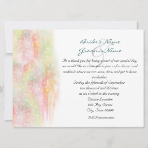 Pastel Watercolor Hearts Rehearsal Dinner Invites