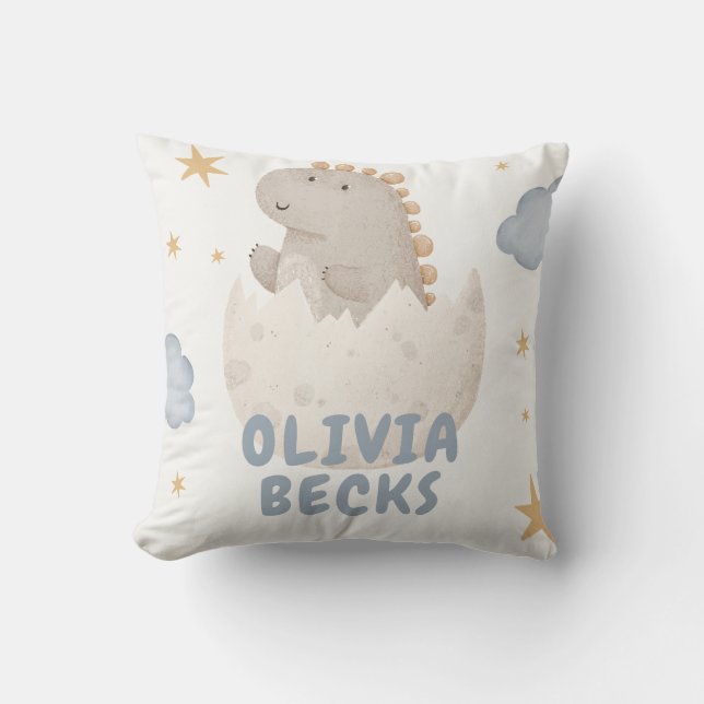 Pastel Watercolor Illustrative Baby Shower Cushion (Front)
